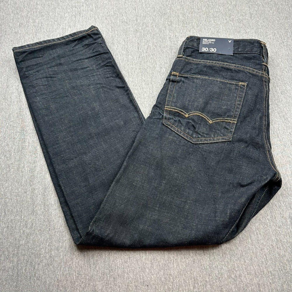American Eagle Relaxed Dark Washβ Jeans Mens 30x30 Straight Leg NEW